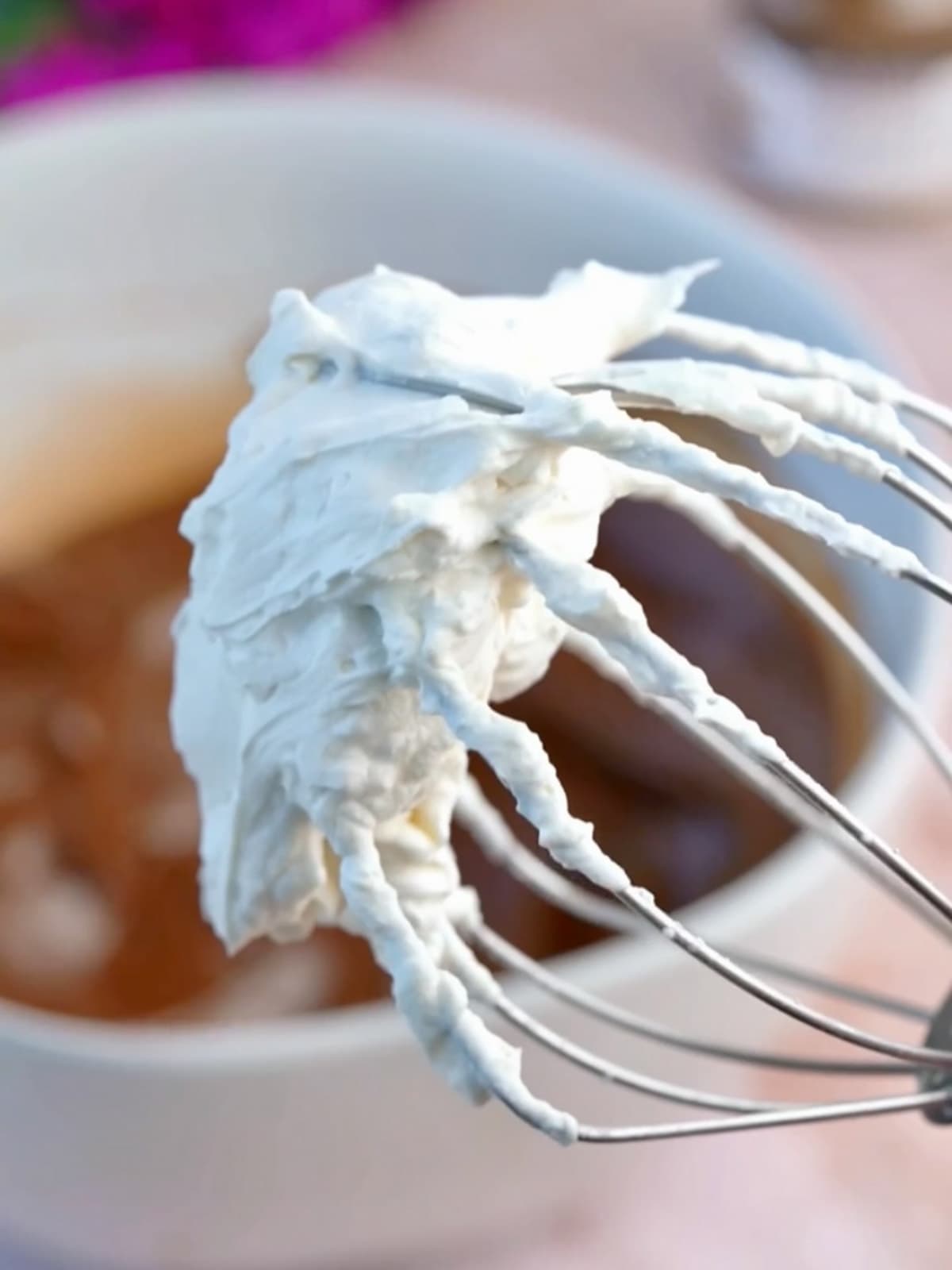 whipped cream on a whisk