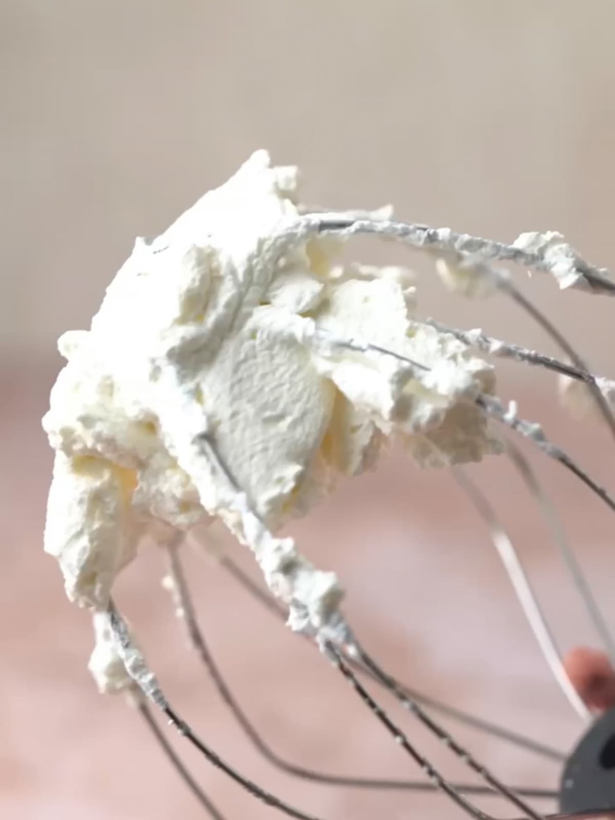 whipped heavy cream on a beater