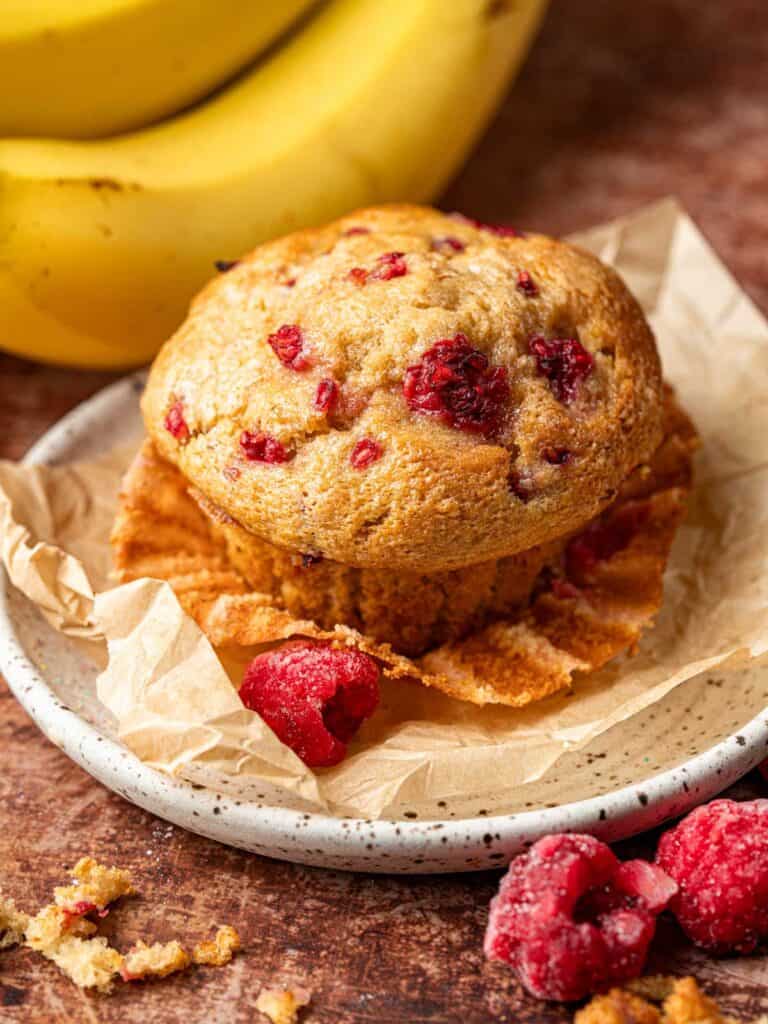 Raspberry Banana Muffins Recipe - Stir Taste Smile