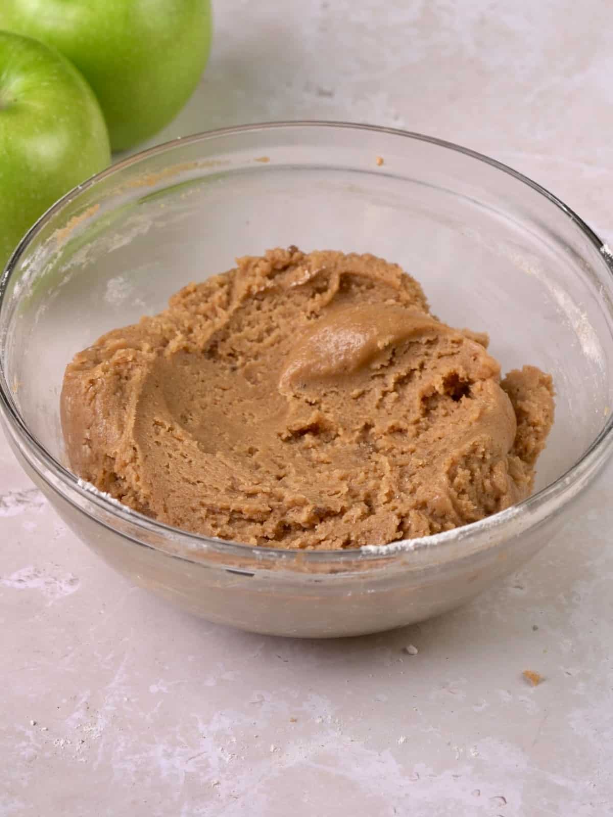 The blondie batter in a bowl after being mixed.